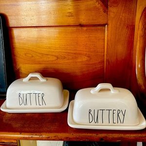 Rae Dunn Artisan Set of 2 Butter Dish and Buttery Dish